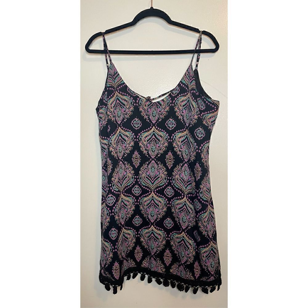 Altar'd State Black Size Medium Low Back Sleeveless Boho mini Dress size L NWT